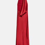 LONG SATIN HALTER DRESS