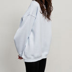 Solid Color Loose Sweatshirt Street Style Oversize Polar Fleece Pullover
