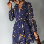 Sexy V-neck Chiffon Print A-line Mini Dresses