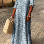 Casual College Print Patchwork Mandarin Collar Pleated Dresses