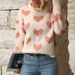 Leisure Love Long Sleeve Pink Knitted Sweater