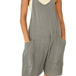 Zip pocket suspenders jumpsuit