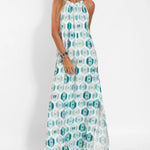 Summer Printed Sleeveless Halter Neck Slit Casual Vacation Dress
