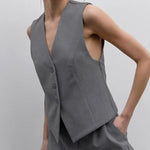 Sleeveless Vest Set Casual V Neck Vest Suit Pants Two-piece Set