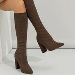 Lucía | WOMEN'S KNITTED SOCK BOOTS WITH BLOCK HEEL