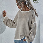 Oversized Soft Knit Long Batwing Sleeve Pullover Sweater Tunic Outfit Tops