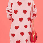 Love knitted cardigan Love pocket V-neck mid-length knitted cardigan
