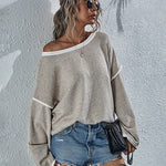 Oversized Soft Knit Long Batwing Sleeve Pullover Sweater Tunic Outfit Tops