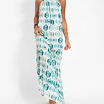 Summer Printed Sleeveless Halter Neck Slit Casual Vacation Dress