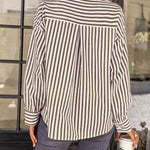 Nadorine Roll Up Sleeve Button Down Lapel Blouse with Pocket Comfy Casual Loose Fit Shirt