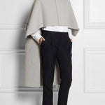 Casual High-Low Loose Solid Color Stand Collar Cape Jackets