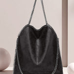 Metallic Pattern Chain Shoulder Tote Bag Funky Style