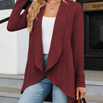 Open Front Cardigan Long Sleeve Knit Sweater Outwear