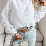 MAKE IT LAST RUFFLED LONG SLEEVE TOP - 4 COLORS