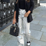 Glam Straight Leg Faux Leather Pants