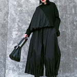 Stylish Black Solid Color High Waisted Wide Leg Pants