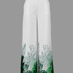 High Waisted Loose Pockets Printed Pants Trousers