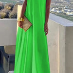 Women's Elegant Asymmetrical One Shoulder Maxi Dress