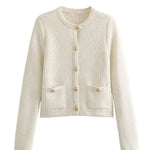 GOLDEN BUTTON KNIT CARDIGAN