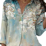 Printed Long Sleeve Lapel Casual Fashion Shirt