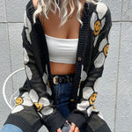 Floral Button Down Longline Cardigan