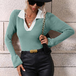 Nadorine Bell Sleeve Lapel Sweater
