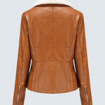Plus Size Winter Coat Lapel Collar Long Padded Leather Vintage Thicken Coat