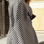 Stylish Houndstooth Loose Lace-up Cape