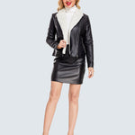 Plus Size Winter Coat Lapel Collar Long Padded Leather Vintage Thicken Coat