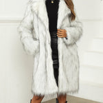 Faux Fur Fox Coat Long Warm Thick Overcoat Cardigan
