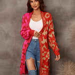 Leopard Stitching Sweater Knit Sweater Cardigan