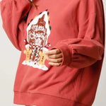 Christmas Candy House Sequined Casual Loose Sweatshirt