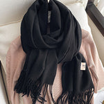 Solid Color Tasseled Scarf Scarfs&Hats