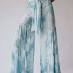 Tie-dye Printed Waisted Flared Track Pants
