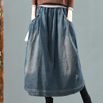 Split-joint Denim Skirt Bottom
