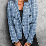 New plaid printed button casual blazer