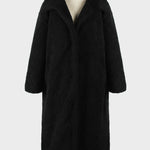 Faux Fur Plush Coat Lapel Collar Open Front Teddy Coat