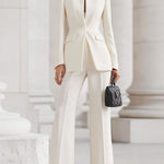 Long Sleeves Buttoned Pockets Solid Color Stand Collar Blazer Outerwear