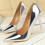 Pointed-Toe Shallow Cut Solid Color Pumps Scarpin Salto