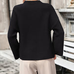 Nadorine Crewneck Knitted Sweater Solid Color Batwing Long Sleeve Pullover Jumper Top