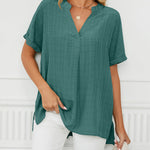 V Neck Blouse Elegant Casual Short Sleeve V Neck T-Shirt