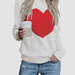 Love Heart Shirt Plus Size Pullover Sweater