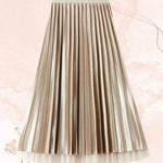 Reversible gold velvet mesh skirt