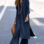 Nadorine Casual Long Sleeve Shirt and Wide Leg Pants Set