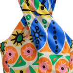 Printed halter neck cropped tank top and skirt set