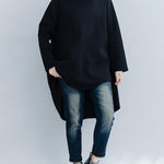 Loose Turtleneck Cropped Sweatshirt