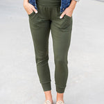 Elastic Waist Drawstring Sweatpants Active Leggings with Pockets