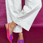 Frendessa | Fringe Ballet Flats with Ankle Strap