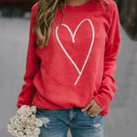 Valentine's Day Heart Crewneck Sweatshirt for Women Cute Shirts Long sleeve