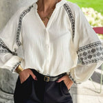 Embroidery Detail Long Sleeve Shirt